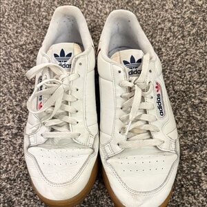 Adidas Men's White Sneakers with Brown Sole